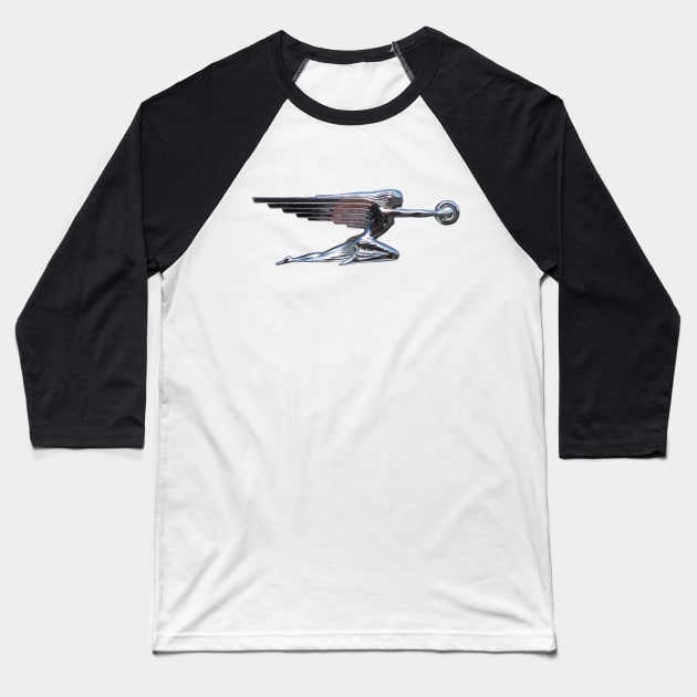 Packard Goddess of Speed American classic car hood ornament Baseball T-Shirt by soitwouldseem